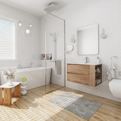 Meuble-lavabo mural avec lavabo en gel