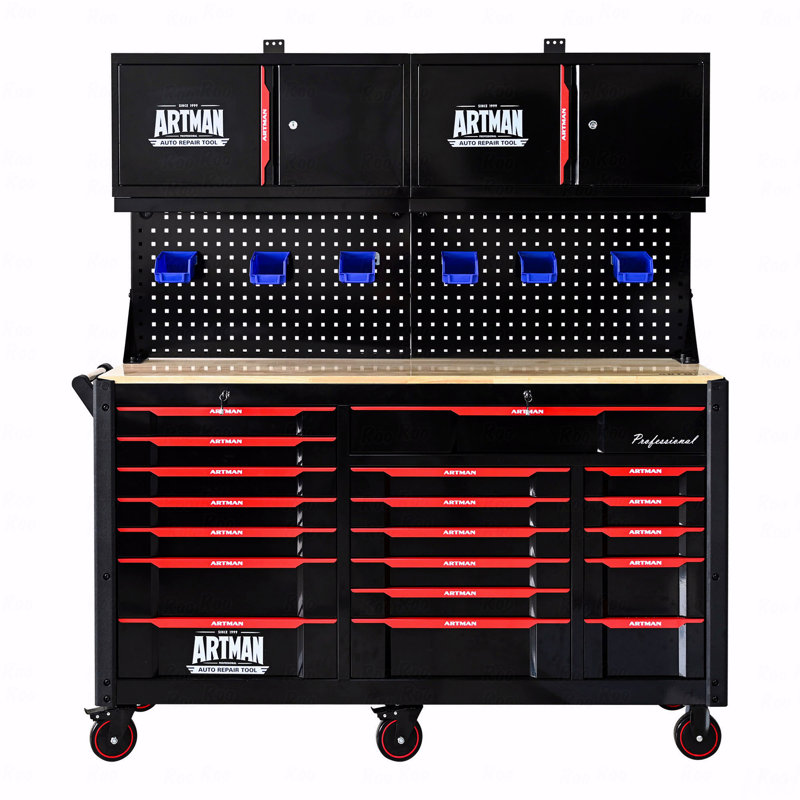 Automobile Repair Heavy-Duty Tool Cart With 7+12 Drawers (Without Tools), Mobile Storage Tool Cabinet For Workshop And Laboratory