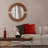 Agatie Round Beveled Wall Mirror with Partial Wood Frame-370692928