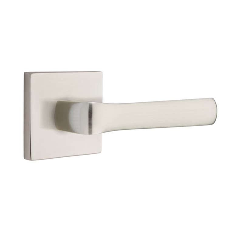 Levier de porte avec rosette Spencer, Nickel satiné, Droite