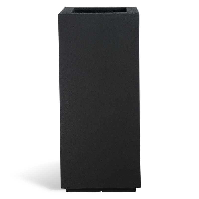 Grande boîte à fleurs carrée d'extérieur légère 16 po x 16 po x 36 po Gita, Noir