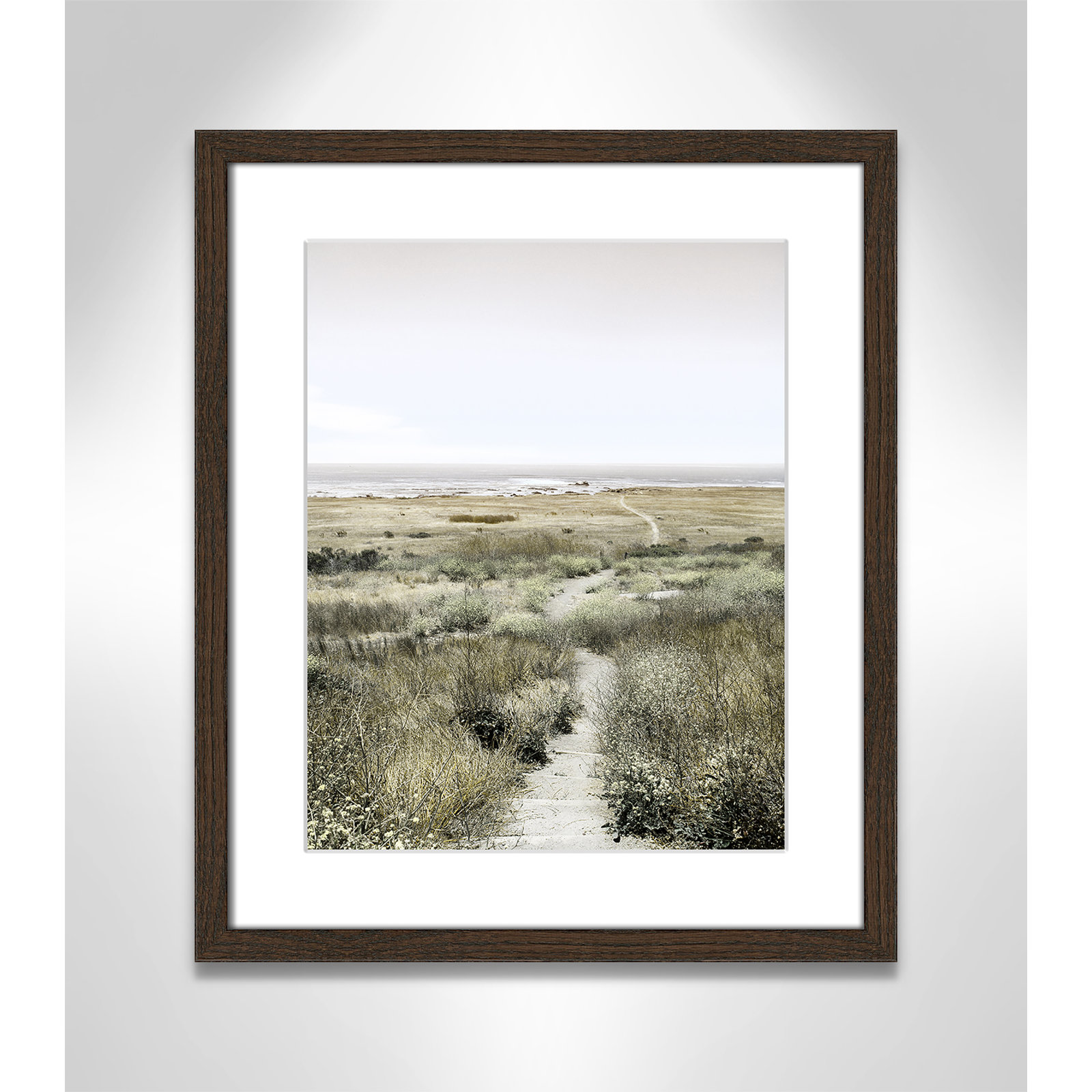 Toscani "Footpath to Paradise" Print, 16 W x 19 H x 0.75 D, Walnut Wood Grain