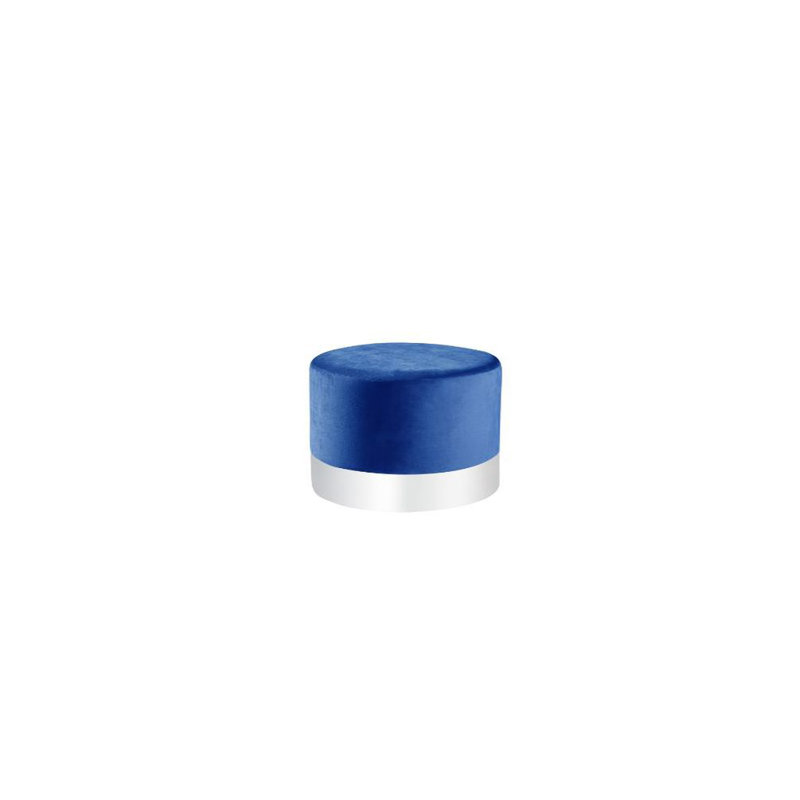 Velvet Ottoman, Blue