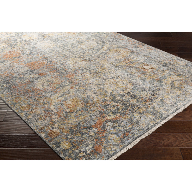 Daniella Hand Knotted Abstract Area Rug, Rectangle 9' x 13'