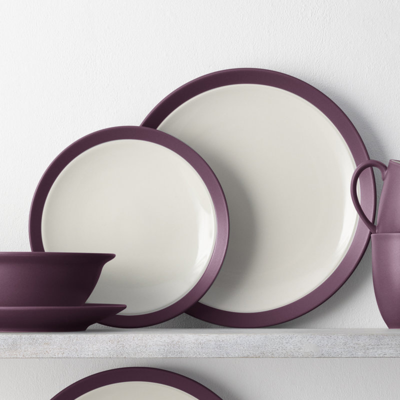 Noritake Colorwave 16-Piece Curve Dinnerware Set, Service for 4, Burgundy