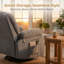 Fauteuil de massage inclinable surdimensionné avec fonction chauffante, pivotante et à bascule, assise extra-large-1923453930