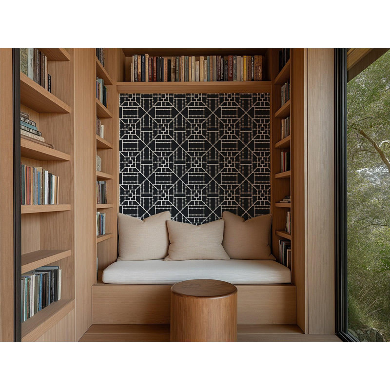 Rouleau de papier peint en bambou L 10 pi x l 24 po The Blush Label, Noir, Faux Grasscloth