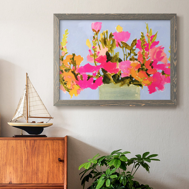 "Saturé Spring Blooms I", reproduction d'art sur toile, H 22 po x l 32 po x P 1,5 po, Gris