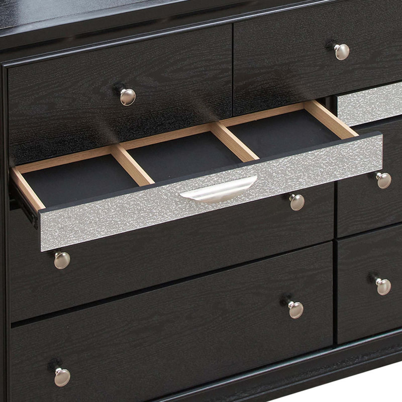 Commode 9 tiroirs, Noir