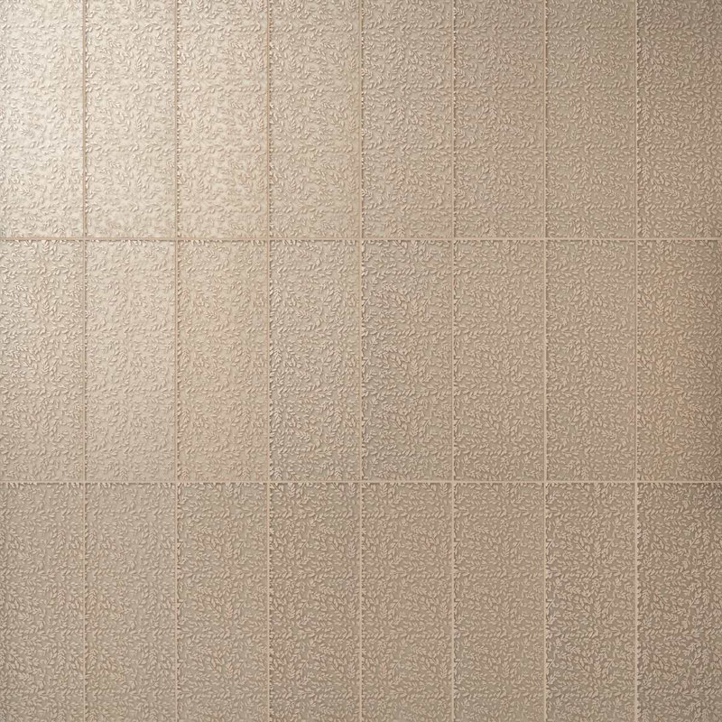 Sonya Flowers 6x16 Frosted Glass Tile, Bronze