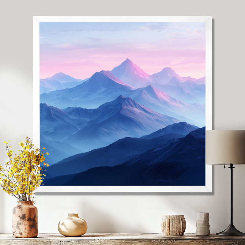 Gilan, montagnes mauves dans la lumière du matin I - montagnes, art mural, Reproduction encadrée d'une seule photo, Blanc