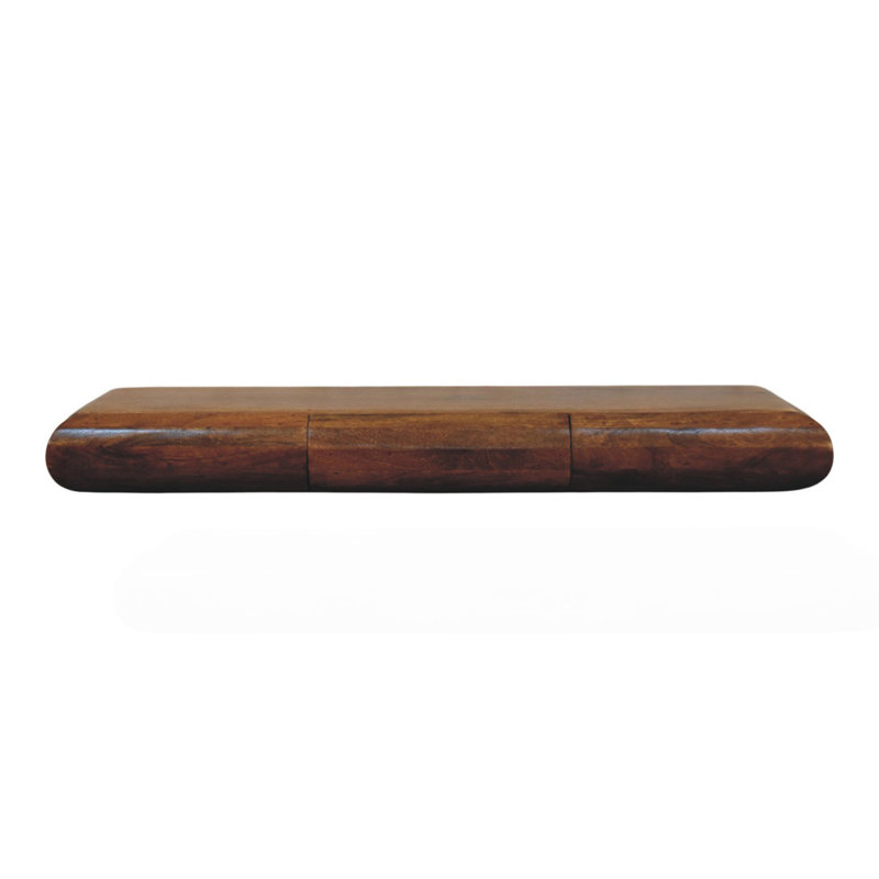 Console murale en bois massif Solis, Marron foncé, H 4,72 po x l 43,31 po x P 12,6 po