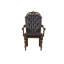 Maximus Arm Chair with Tufted Polyurethane Upholstered Back in Brown