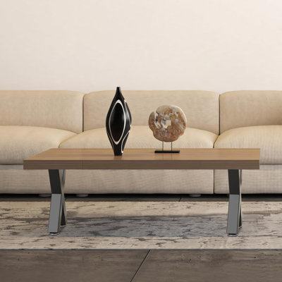 Heavy Duty Metal Coffee Table Legs With Diamond X-Design, Adjustable Leveling Feet, Rust-Resistant Baking Finish, Easy Installation For DIY Furniture Projects