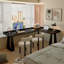 Bureau en bois massif noir en forme de L + fer-538557671-538557672