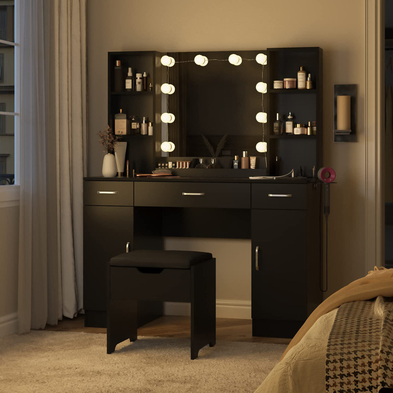 Coiffeuse Ozen, Noir