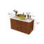Meuble-lavabo de luxe moderne en pierre frittée 36 po 36 po, lavabo mural avec deux tiroirs et poignée dorée, lavabo doré