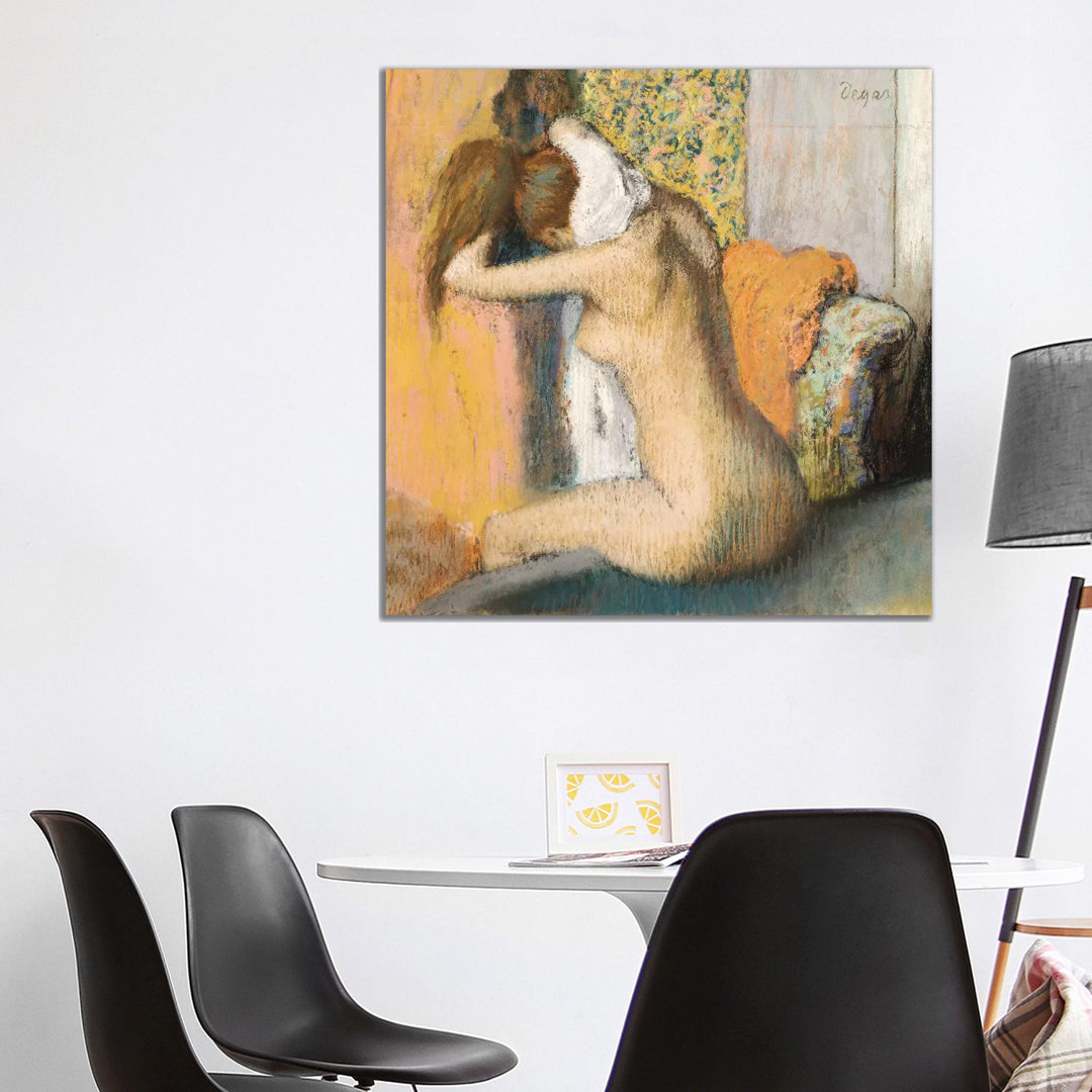 After The Bath by Edgar Degas - Wrapped Canvas Painting