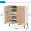 Armoire à chaussures 31,5 po en bois naturel et blanc avec portes