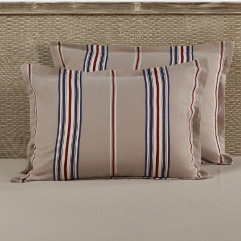 Taie d'oreiller 100% coton Bluebell, Gris / rouge / bleu