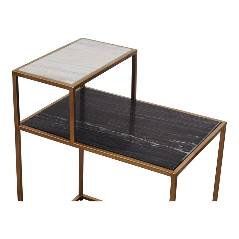 Sanin Marble Frame End Table with Storage