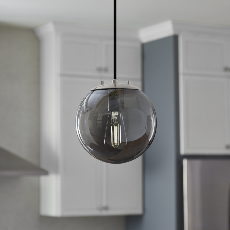 Casiyah 1 - Light Single Pendant, Brushed Nickel, Smoke