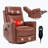 Genuine Leather Heat Massage Manual Recliner Chair With Rocker And Swivel For Living Room-1701698564