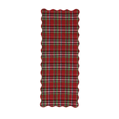 Quilted Cotton Scalloped Plaid Table Runner