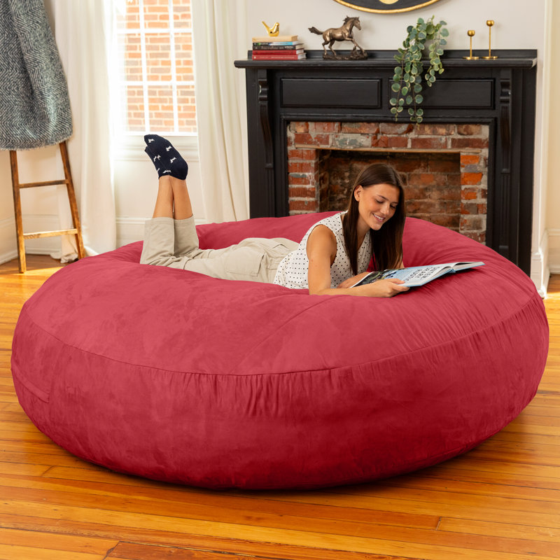Jaxx 6 Foot Cocoon - 2-in-1 Convertible Bean Bag Bed & Large Bean Bag Chair for Adults , Cinnabar Microsuede