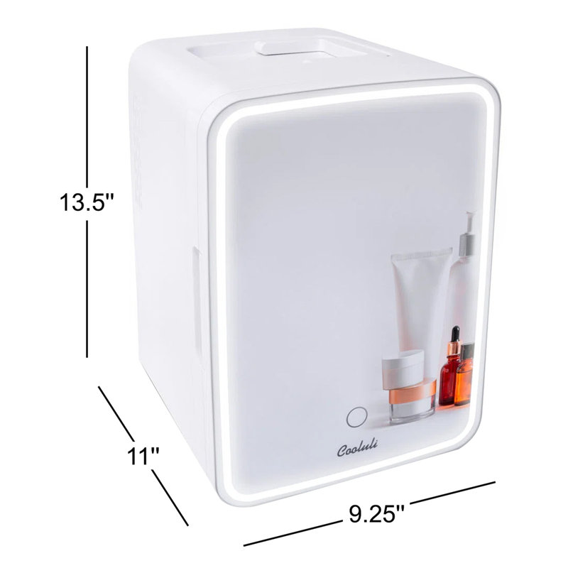 Cooluli Glow Beauty 10L Mini Fridge with Mirror LED (White)