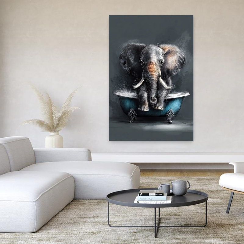 Art contemporain contemporain, éléphant, H 60 po x l 40 po