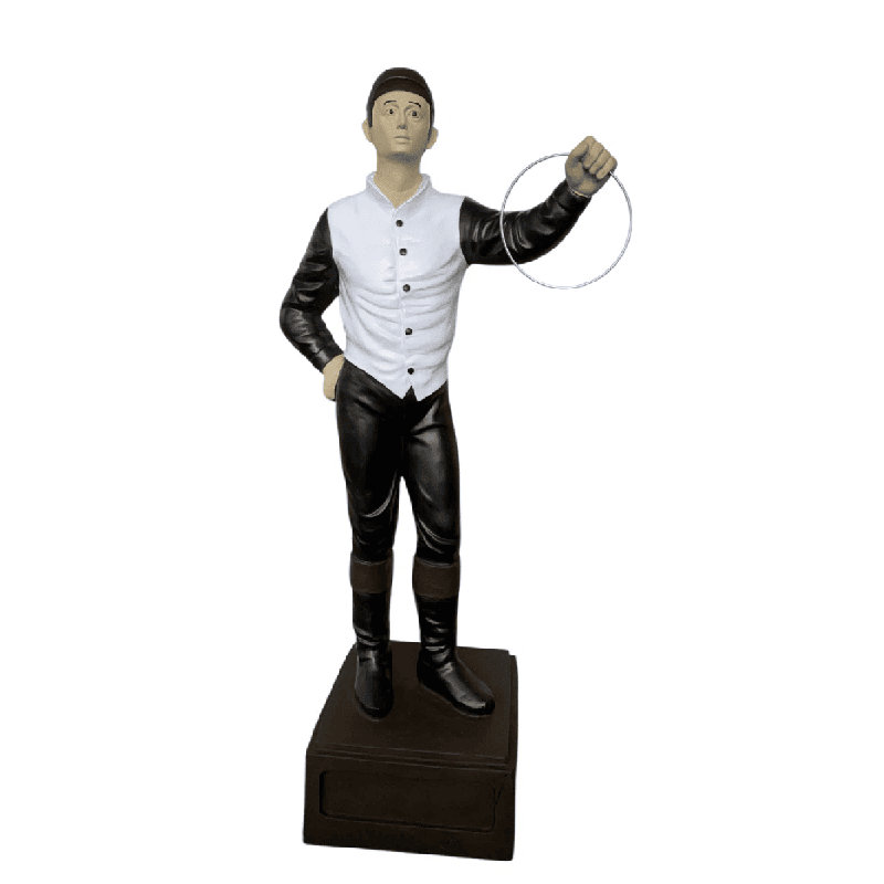 Statue de jardin classique rayée avec pantalons jet, 36 po, Noir / blanc