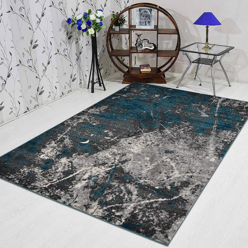 Costales Area Rug Washable Rug Silver Vintage Traditional Non Slip Carpet - Machine made Heatset Polypropylene Area Rugs -Silver & Ivory Color | Abstract Design | Area Rugs for Living room, Bedroom