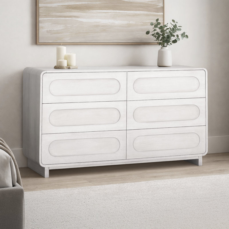 Commode 6 tiroirs Tenley, Blanc