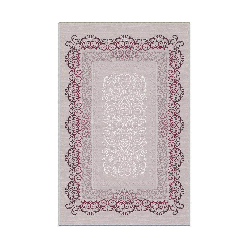 Stylish Woven Carpet (4 x 6 Feet), 100% Polyester, 0.3 in Pile Height | Antibacterial, Non-Slip PVC Dot Underside | Machine Washable, 3D Digital Printed Design | Perfect for Living Room, Bedroom & Office Decor