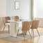 Ensemble de 4 chaises de salle à manger en rotin blanc, chaises de salle à manger Boucle blanches, chaises de cuisine en rotin pe rembourrées avec pieds en métal pour la salle à manger, cuisine