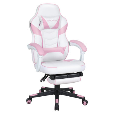 Adults Ergonomic Racing Style High Back Computer Chair with Footrest Headrest and Lumbar Support