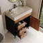 Meuble-lavabo moderne autoportant avec lavabo en céramique et plateau en pierre frittée, solution de rangement durable et élégante-1210804817