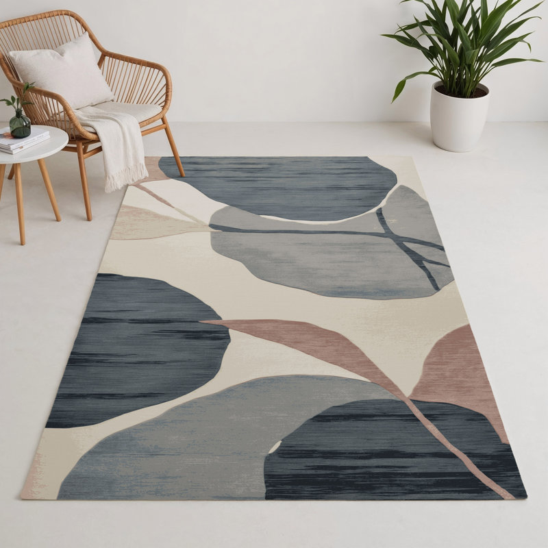 Tapis intérieur et extérieur gris Watercolor, Rectangulaire 3 pi x 5 pi