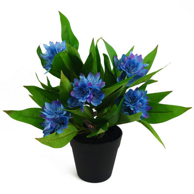 Plastic, Silk Freesia Arrangement in Pot