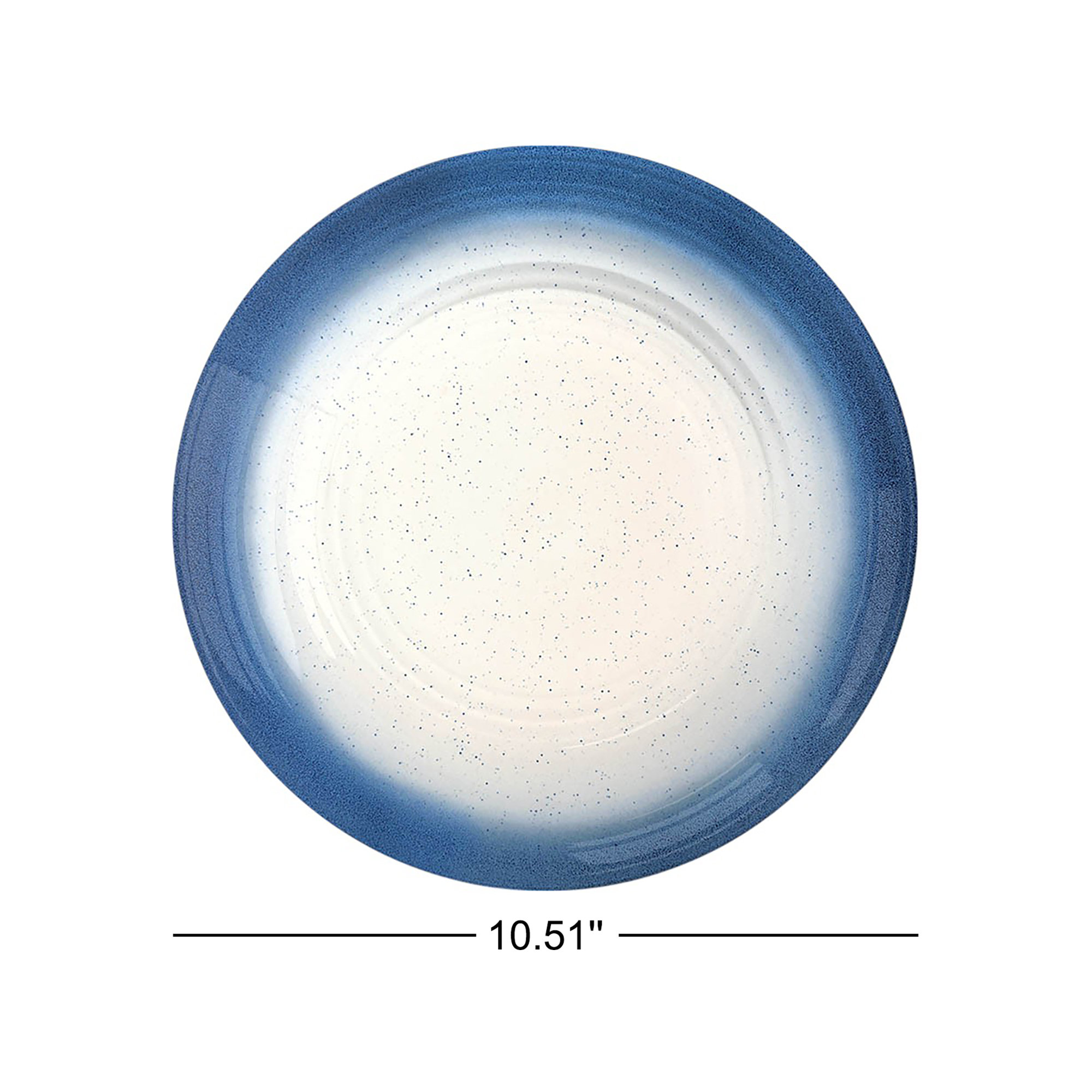 Ewell Rim Speckle 10.51" Melamine Dinner Plate, Blue