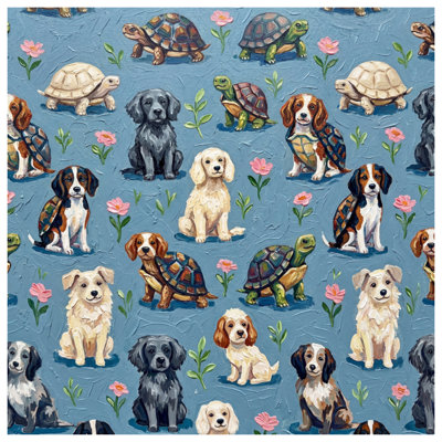 Coussins Dogs Turtles Flowers