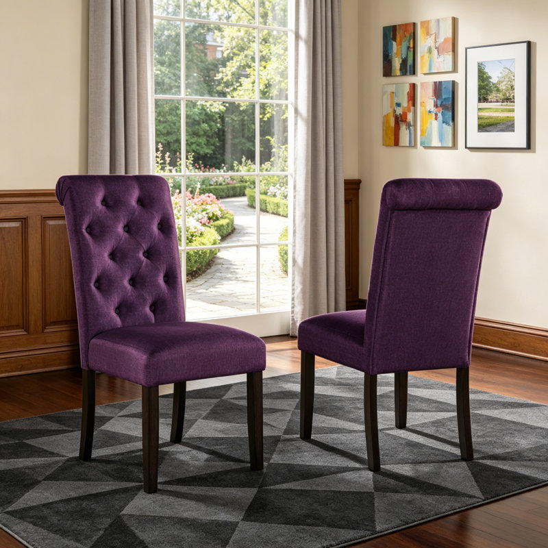 Chaise en bois massif capitonnée Asons, Gris