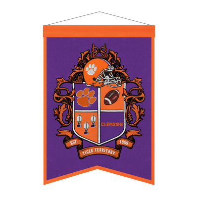 NCAA Clemson Tigers Crest Banner Wall Decor | 15 x 22 in