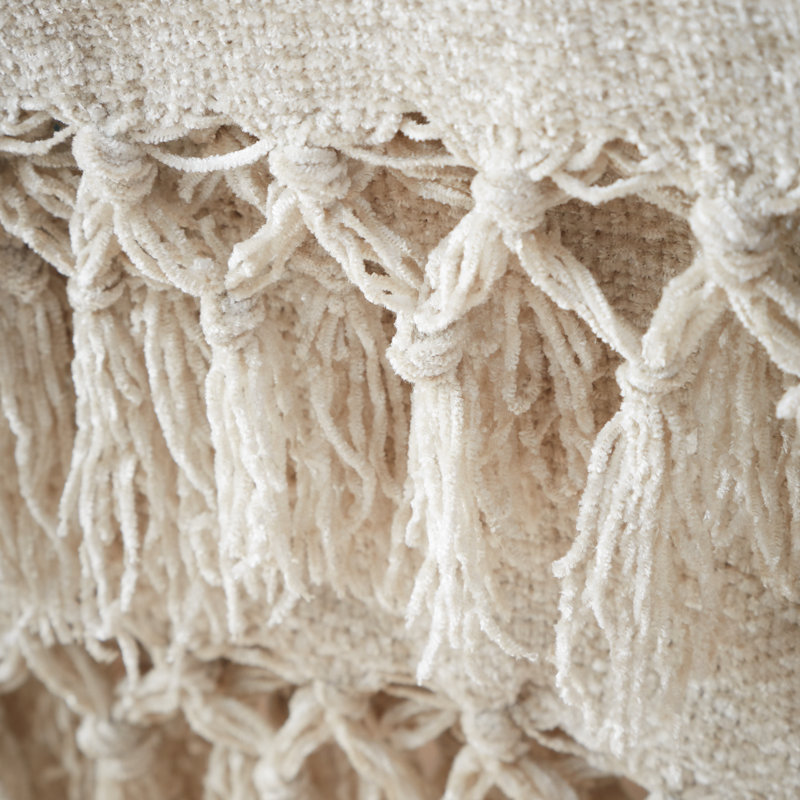 Wilson Plain Chenille Blanket Throw, Natural