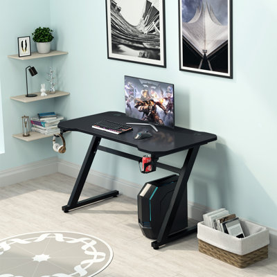 Solid Wood Steel Computer Desk