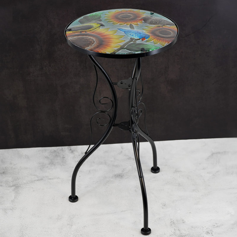 Molokai Round Solid Wood Outdoor Side Table - 30.5 cm W 30.5 cm D