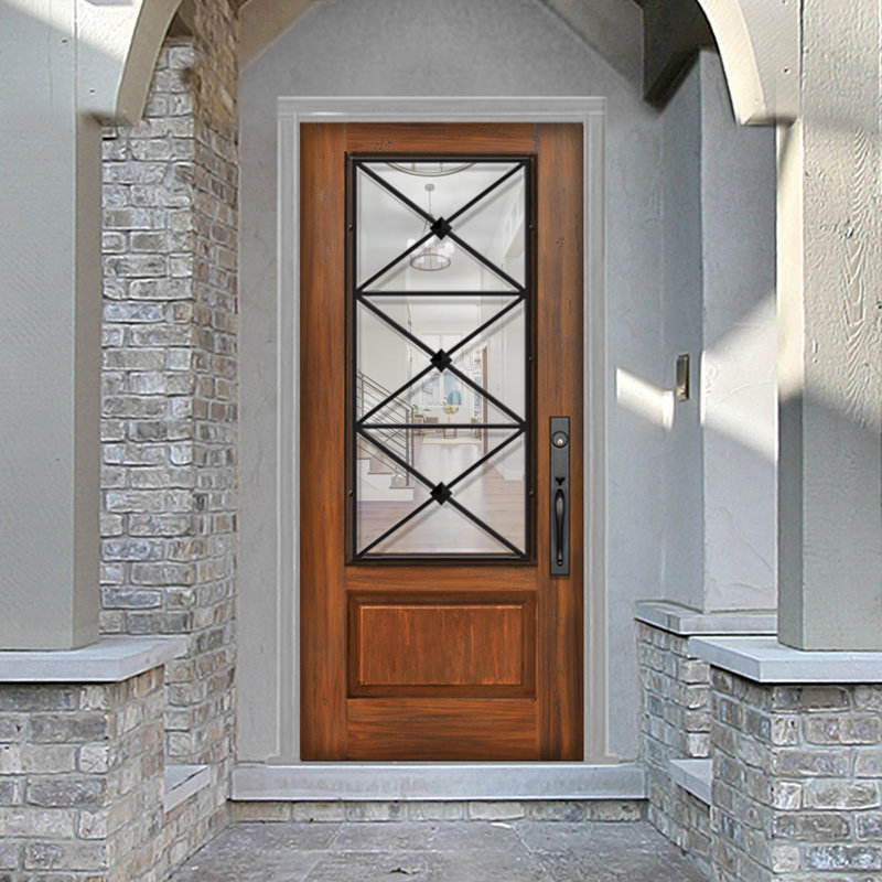 36x80 Republic FiberCraft Front Door, Gunstock Clear, Left Hand/Inswing