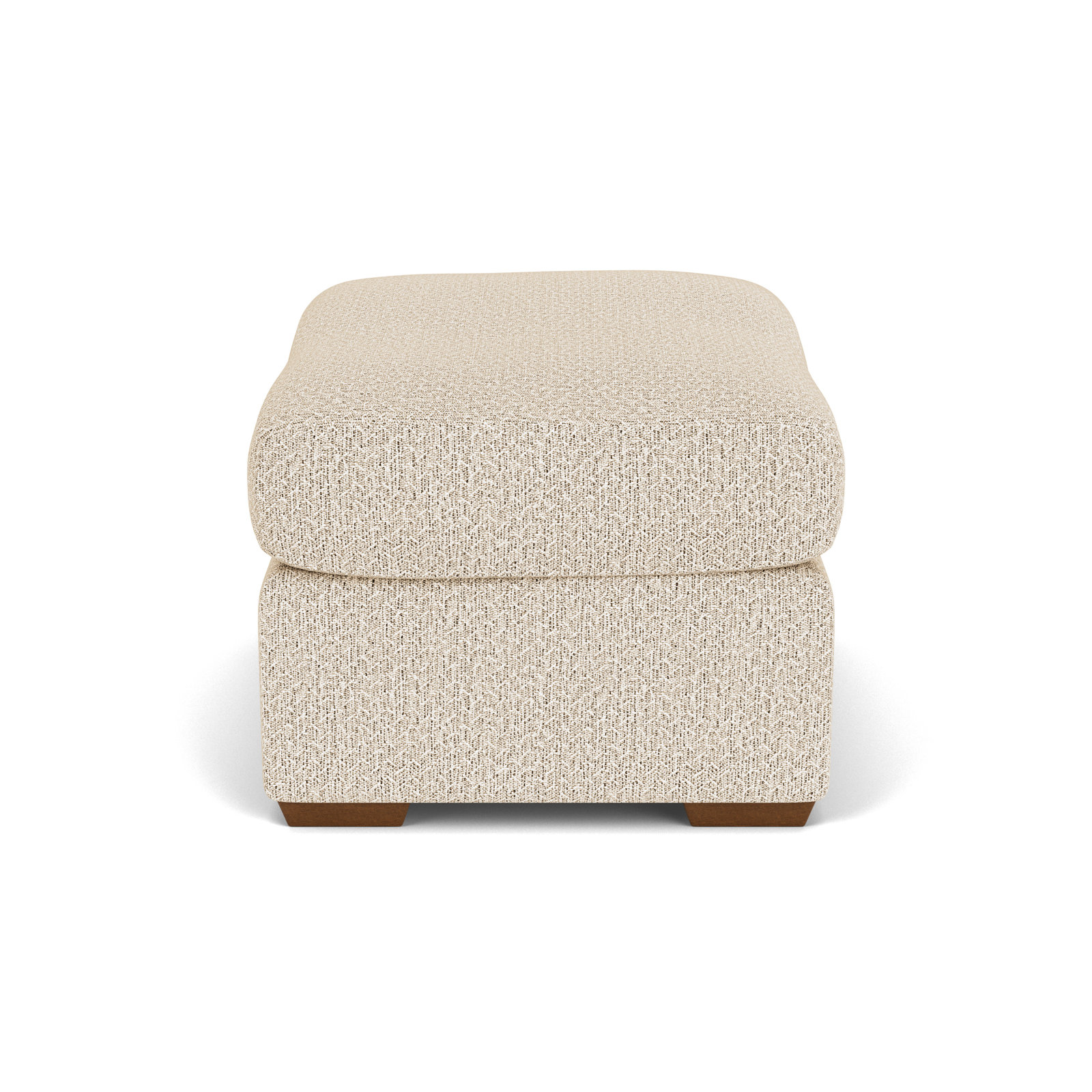 Upholstered Ottoman, White Polypropylene/Olefin
