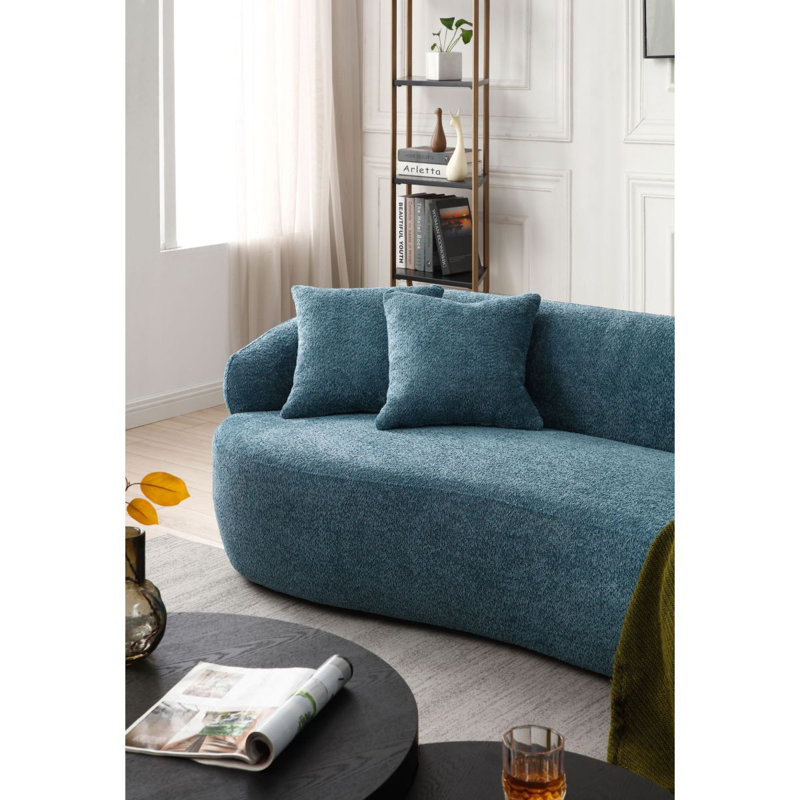 Canapé courbé orange de style Mid-Century moderne, canapé 3 places Cloud, Orange